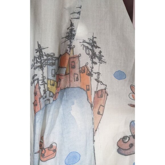 Whimsical Italian "The Sea Ends Where The Sky Begins" Art Scarf/Shawl - Picture 16 of 16